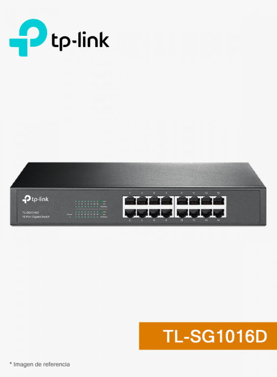 Switch con Base de Montaje / de Escritorio de 16 Puertos Gigabit | TL-SG1016D